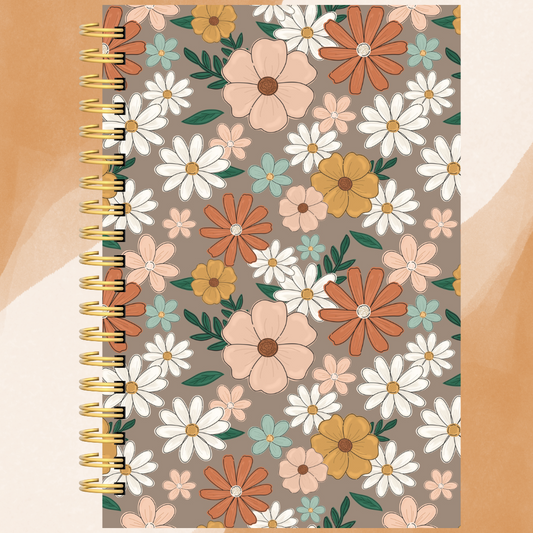 Fall Floral- Gray Notebook image 0