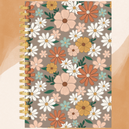 Fall Floral- Gray Notebook